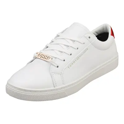 (7.5) Tommy Hilfiger Essential Sneaker Womens Casual Trainers in White Black