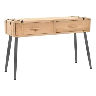 vidaXL Solid Fir Wood Console Table 115x40.5x76cm with Drawers Home Furniture