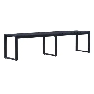 vidaXL Garden Bench 180cm PS Board Black Outdoor Seating Bench Lounge Seat