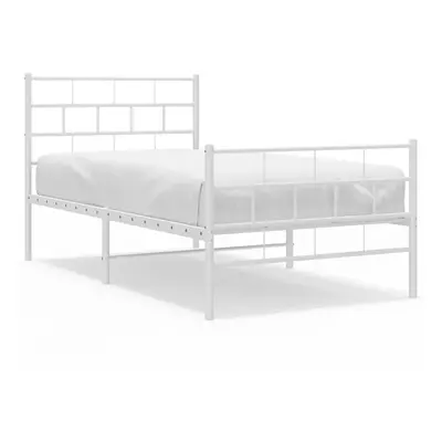 (with headboard & footboard, x cm) vidaXL Metal Bed Frame Bed Base with Headboard and Footboard 