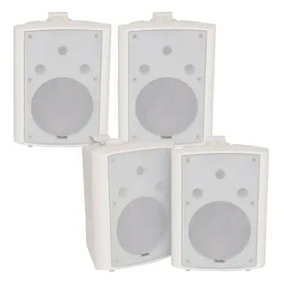 4x 180W White Wall Mounted Stereo Speakers 8" 8Ohm LOUD Premium Audio & Music