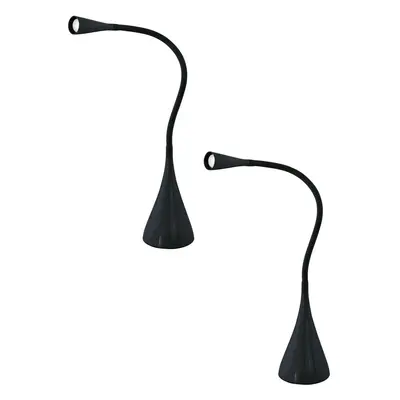 2 PACK Table Lamp Colour Black Flexible Touch to Dim Step Dimmer Bulb LED 3.5W