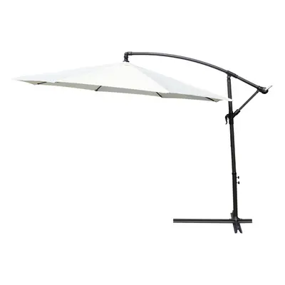 (Cream Parasol) KCT 3m Large Garden Cantilever Parasol