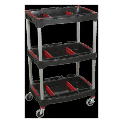 Workshop Trolley 3-Level Composite with Parts Storage