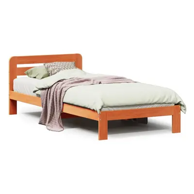 vidaXL Bed Frame without Mattress Wax Brown 90x190 cm Single Solid Wood Pine