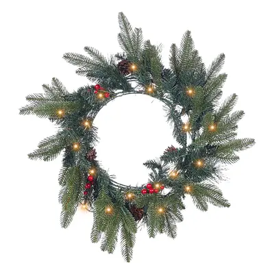 Pre-Lit Christmas Wreath cm Green WHITEHORN