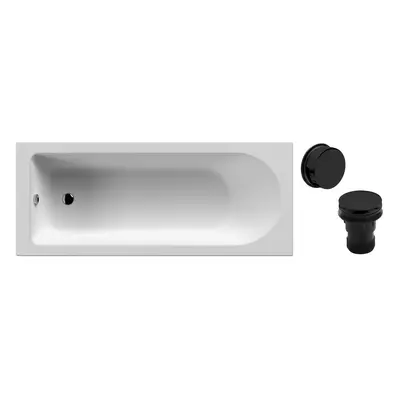 Round Single Ended Bath and Black Waste - x 700mm