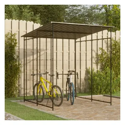 vidaXL Bicycle Shed Steel Black Outdoor Garden Bicycle Shelter Storage Shed