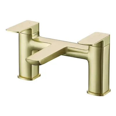 Nes Home Modern Brushed Brass Designer Square Deck Mounted Bath Filler Tap