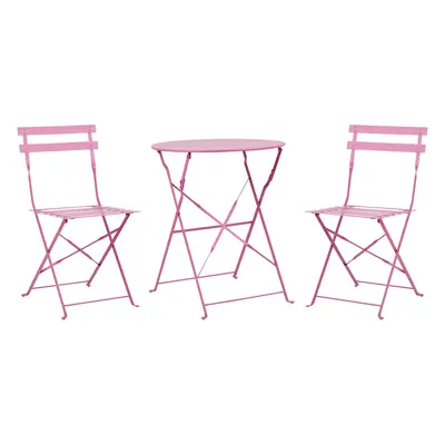 Bistro Set FIORI Metal Pink