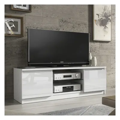 TV Unit 120cm Creative Furniture - White Gloss Doors