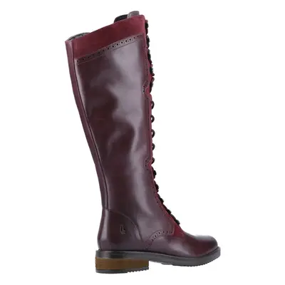 (Red, (Adults')) Hush Puppies Rudy Leather And Suede Women's Burgundy Boots