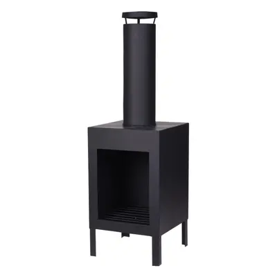 (Square) Outdoor Chiminea Garden Fire Pit Chimney Heater