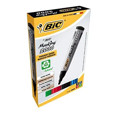 BIC Marking ECOlutions Permanent Bullet Tip Markers - Assorted Colours, Wallet of