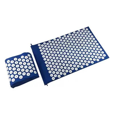 (Blue) Acupuncture Mat Pillow Set Acupressure Cushion Massage Pad