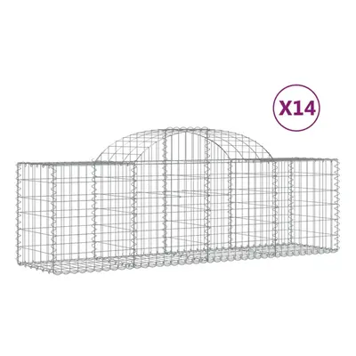 (200 x x 60/80 cm/14 pcs) vidaXL Arched Gabion Basket Stone Basket Gabion Retaining Wall Galvani