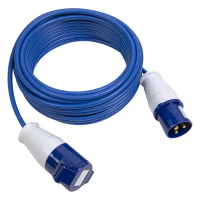 14m Extension Lead Fitted with 2P+E Plug - Single 230V 16A Socket - 1.5mm Cable