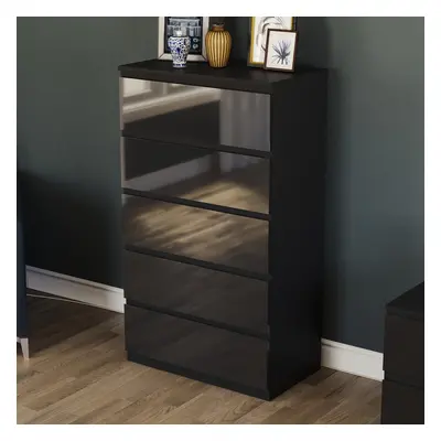 (Black) Glinton Modern Drawer Chest Bedroom Home Storage