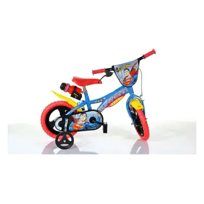 Dino Superman Kids 12" Wheel Bike - Blue/Red