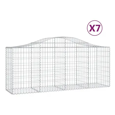 (200 x x 80/100 cm/ pcs) vidaXL Arched Gabion Basket Stone Basket Gabion Retaining Wall Galvanis