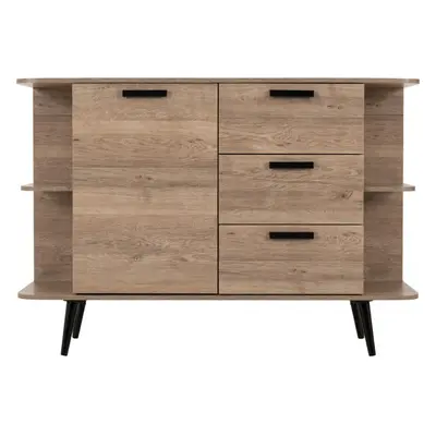 Saxton Door Drawer Sideboard Mid Oak Effect and Grey Finish