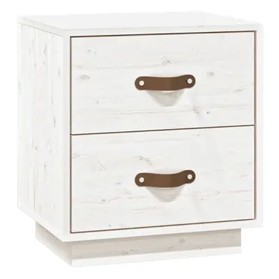 (White, 1) vidaXL 1/2x Solid Wood Pine Bedside Cabinet Nightstand End Table Multi Colours