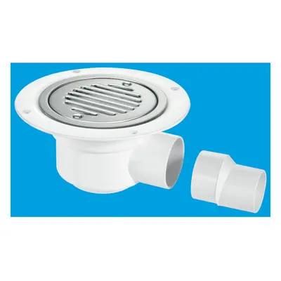 McAlpine TSG50SS-SL-SC 50mm Water Seal Trapped Gully, Clamp Ring and Cover Plate, 2" Horizontal 