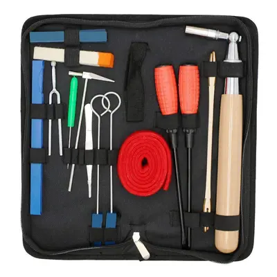 Piano Tuning Kit 16Pcs Professional Piano Tuners Tools Set Wrench Hammer Mute Fork Screwdriver B