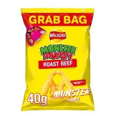 Walkers Monster Munch Roast Beef Snacks 40g (Pack of 30)