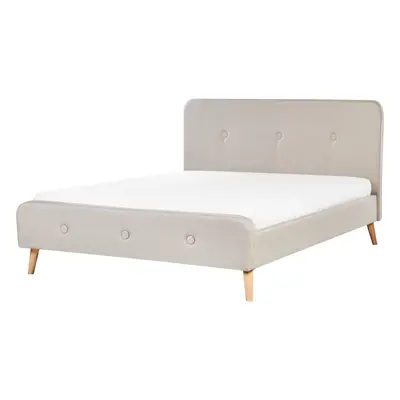 Bed RENNES x cm (EU King Size) Fabric Light Beige