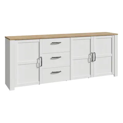 Bohol Large Sideboard in Riviera Oak/White