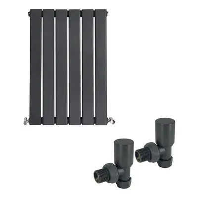 (600 x 410mm Single) Warmehaus Flat Panel Horizontal Vertical Radiator with Angled Valves