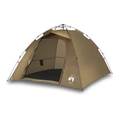 (Olive green) vidaXL Fishing Tent 4-Person Lightweight Camping Tent Camouflage Quick Release