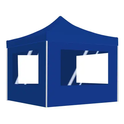 vidaXL Professional Folding Party Tent with Walls Aluminium Blue Marquee