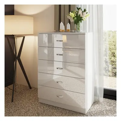 (Gloss White) Drawer Gloss Chest Of Drawers Bedroom Storage