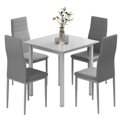 (B) JEFFORDOUTLET Dining Table and Chairs Set 2/4, Square Kitchen Table Modern Chairs for Dining