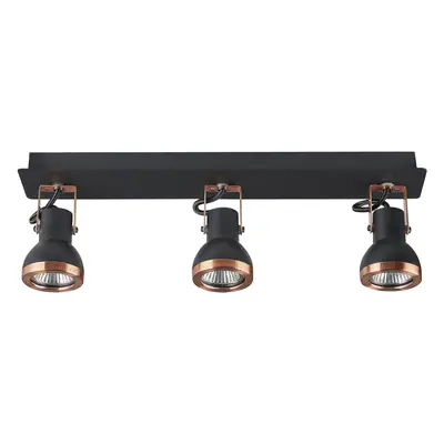 3 Light Spotlight BARO Adjustable Metal Black