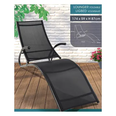 Outdoor Foldable Sun Lounger Lightweight Recliner Garden Chair