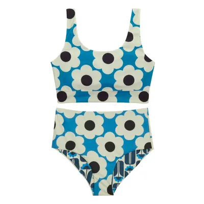 (10 UK, Blue/Navy) Regatta Womens/Ladies Orla Kiely Daisy & Tall Flowers Reversible Bikini Set