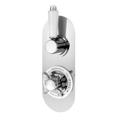 Traditional Concealed Twin Thermostatic Shower Valve with Diverter (2 Outlets) - Chrome - Balter