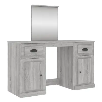 (grey sonoma) vidaXL Dressing Table Cosmetic Vanity Desk Makeup Table Bedroom with Mirror