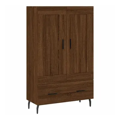 (brown oak) vidaXL Highboard Sideboard Storage Cabinet High Gloss White Engineered Wood