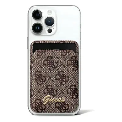 Guess 4G Classic Logo Wallet Card Slot Stand Case with MagSafe Brown - GUWMSHG4SHW