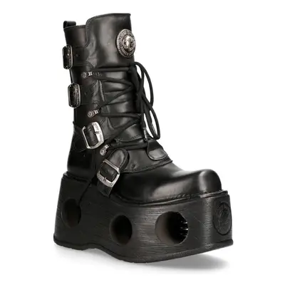 (36) 373-S2 Metallic Black Neptuno Platform Gothic Boot