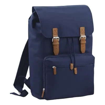 (One Size, French Navy) Bagbase Heritage Laptop Backpack Bag (Up To 17inch Laptop) (Pack of 2)