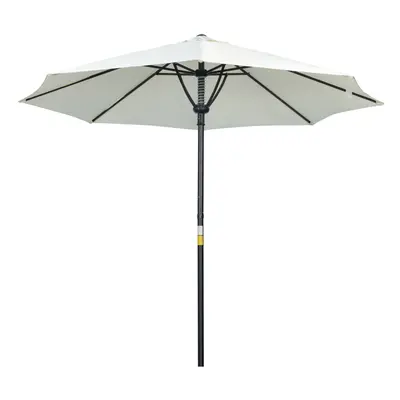 Outsunny Outdoor Market Table 3(m) Parasol Umbrella Sun Shade with Ribs, Cream