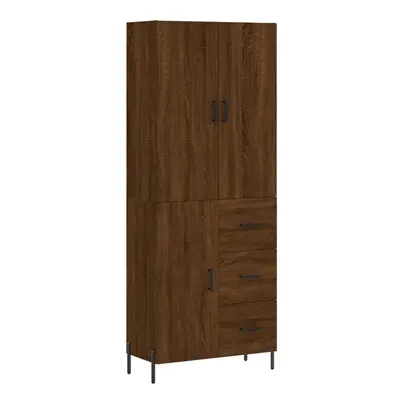 (brown oak, door drawers) vidaXL Highboard Sideboard Storage Cabinet Side Cabinet White Engineer