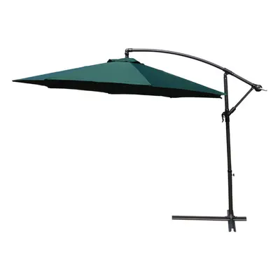 (Green Parasol) KCT 3m Large Garden Cantilever Parasol