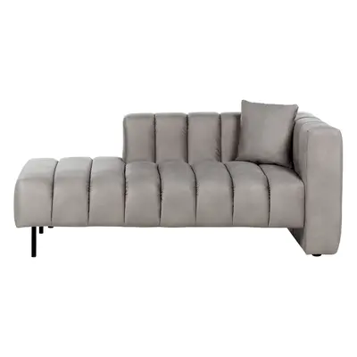 Right Hand Velvet Chaise Lounge Taupe LANNILS