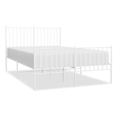 (120 x cm, with headboard & footboard) vidaXL Metal Bed Frame Bedroom Bedstead Bed Base Mattress